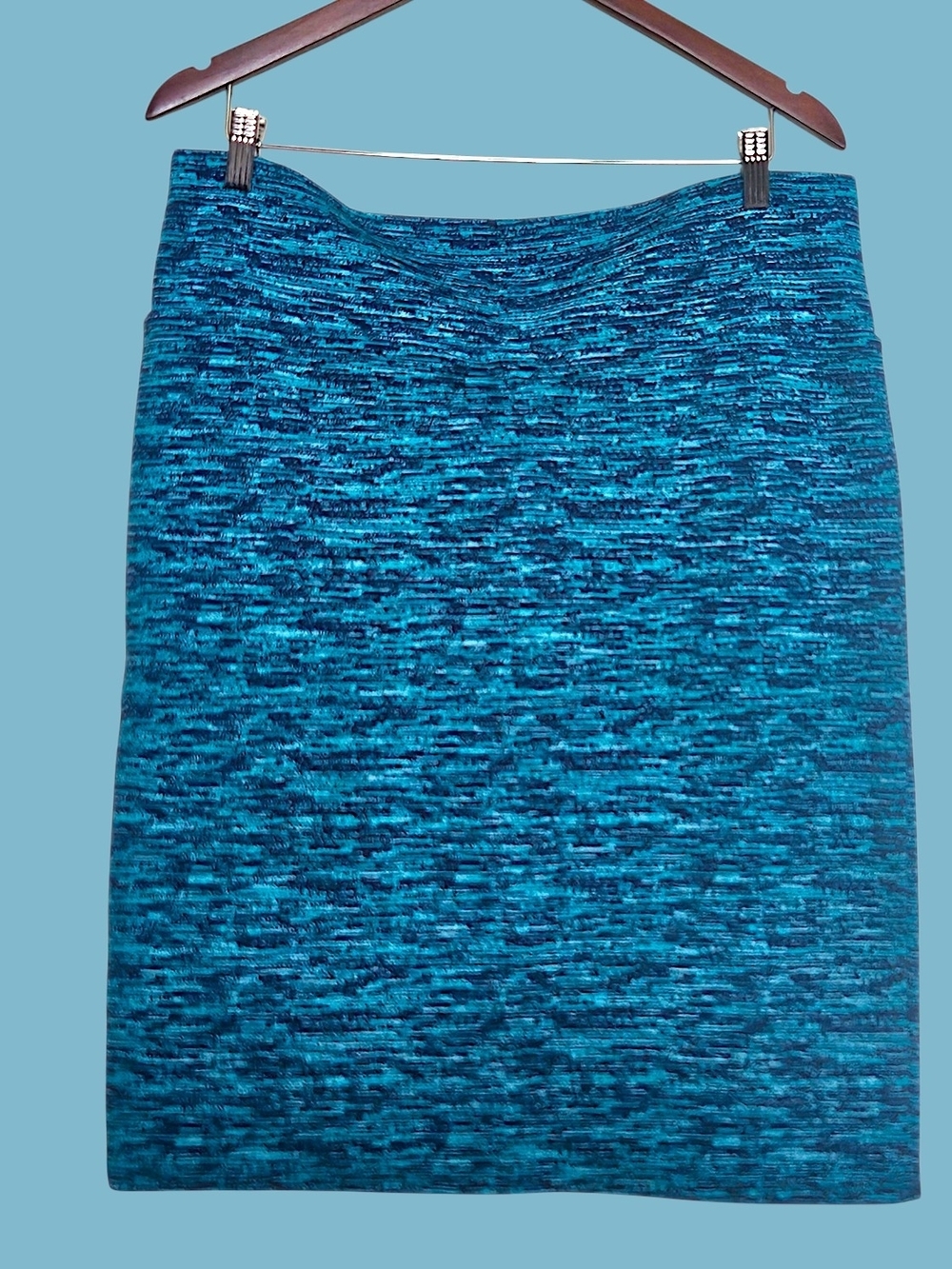 LuLaRoe Teal and Navy Marled Pencil Skirt